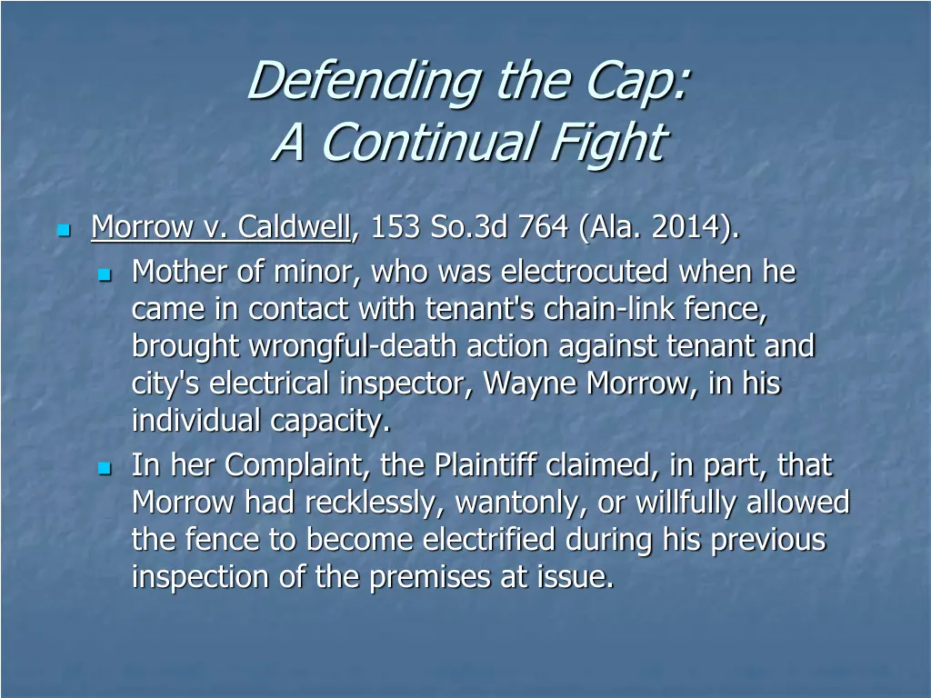 defending the cap a continual fight