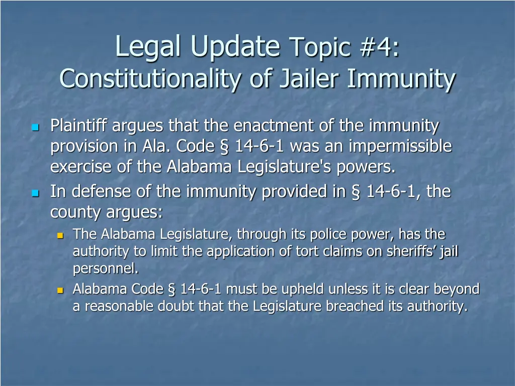 legal update topic 4 constitutionality of jailer 1