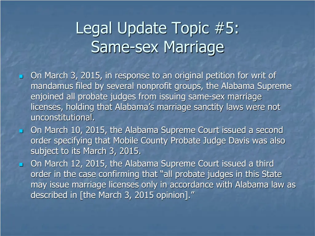 legal update topic 5 same sex marriage 2