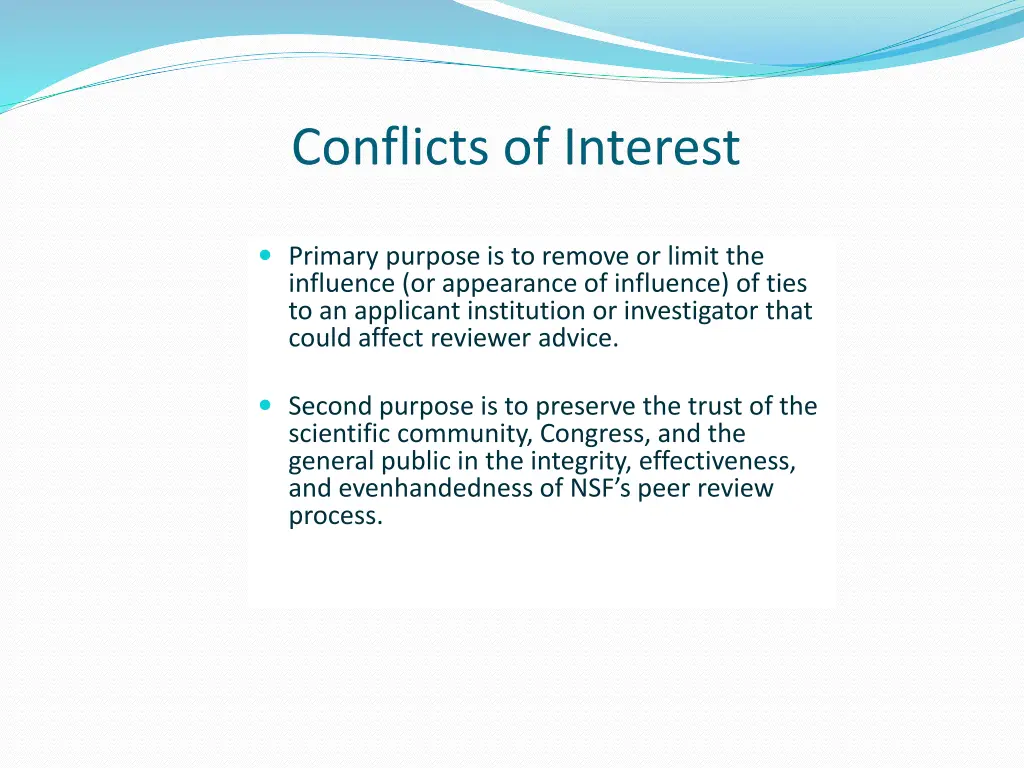 conflicts of interest