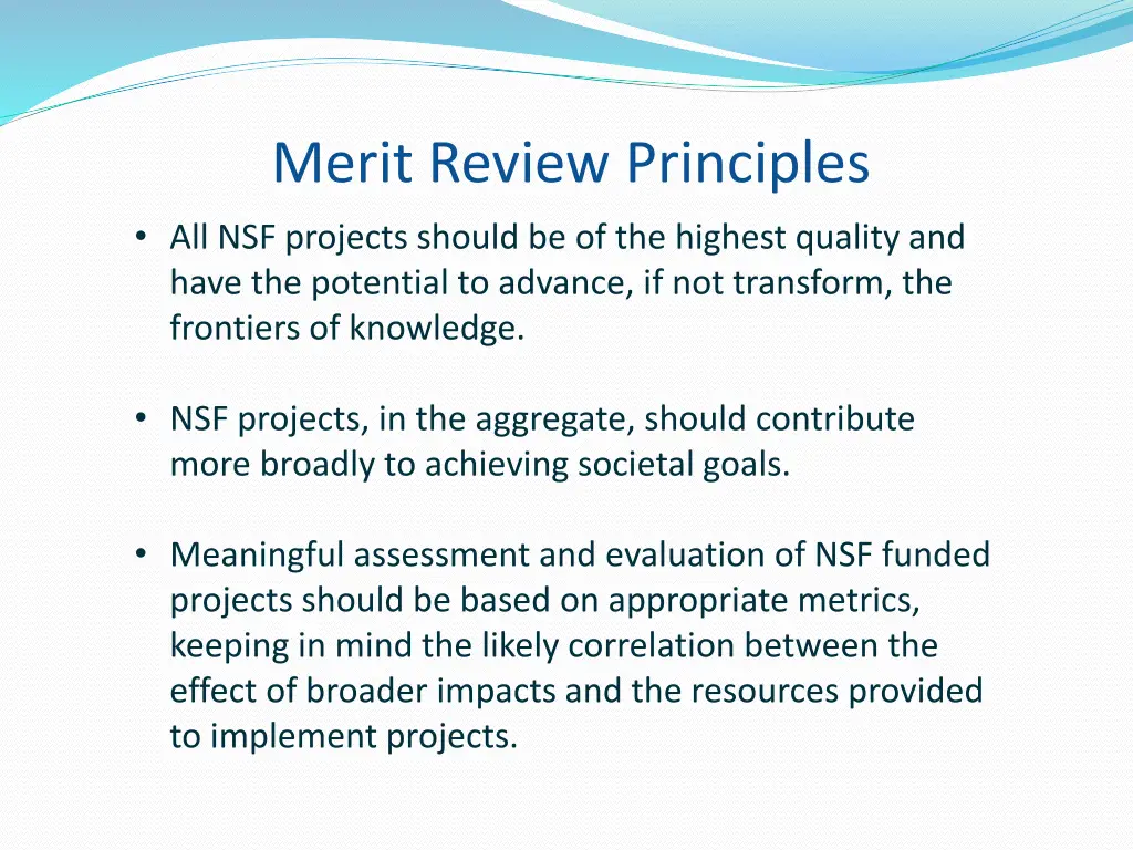 merit review principles all nsf projects should