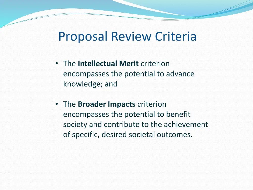 proposal review criteria