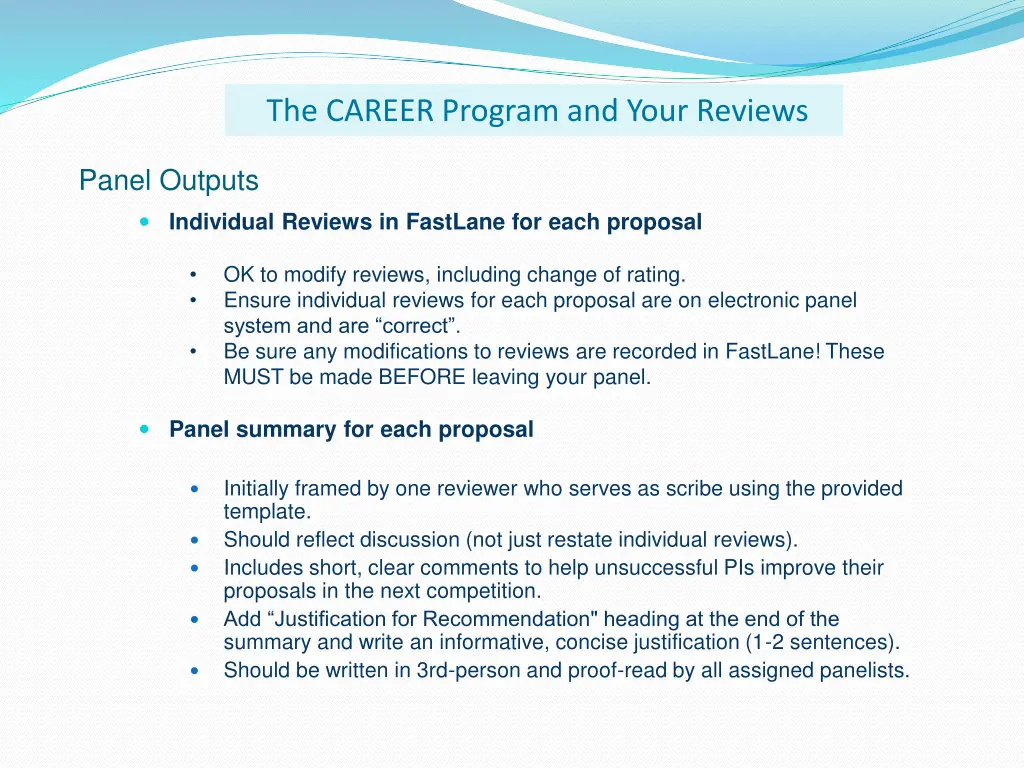 the career program and your reviews