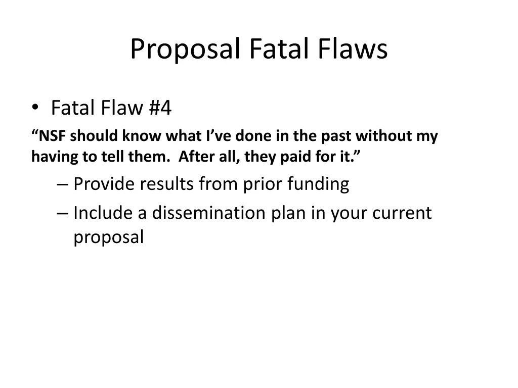 proposal fatal flaws 3