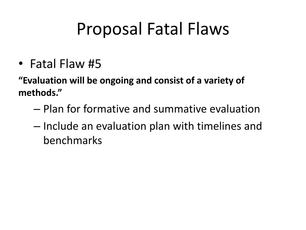 proposal fatal flaws 4