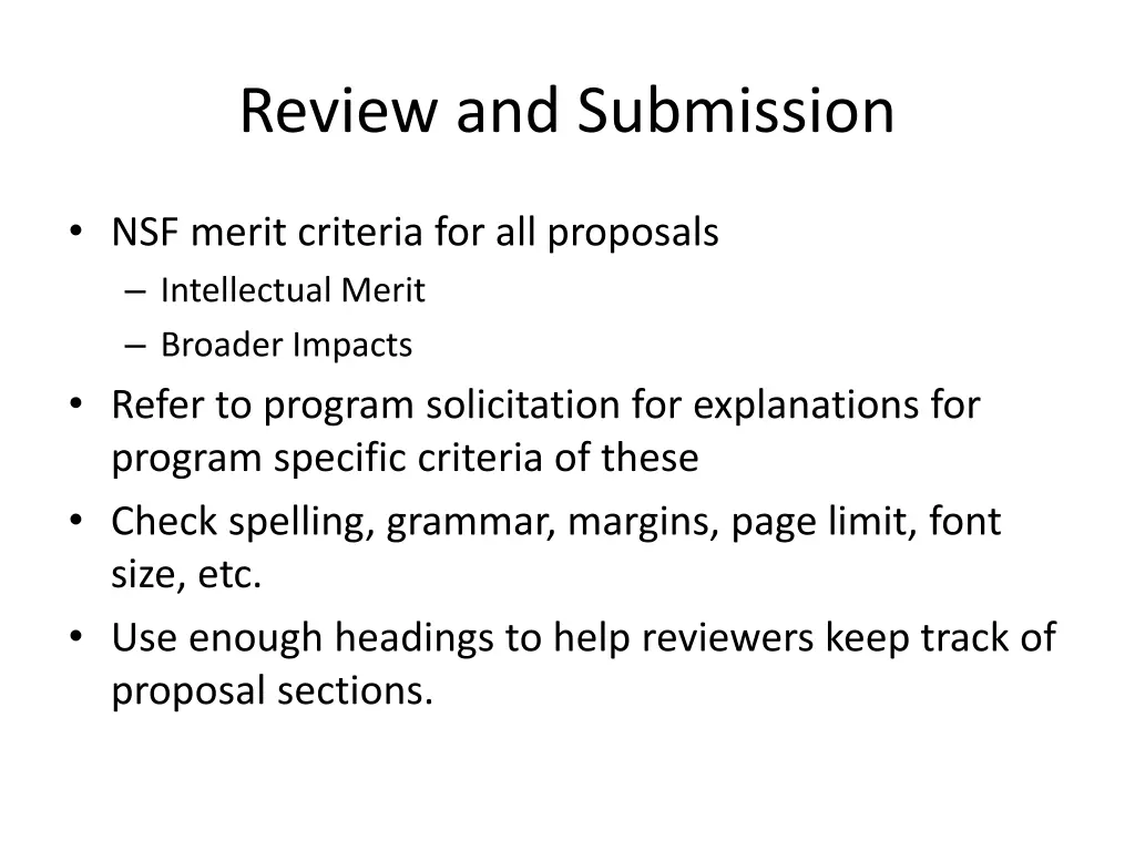 review and submission