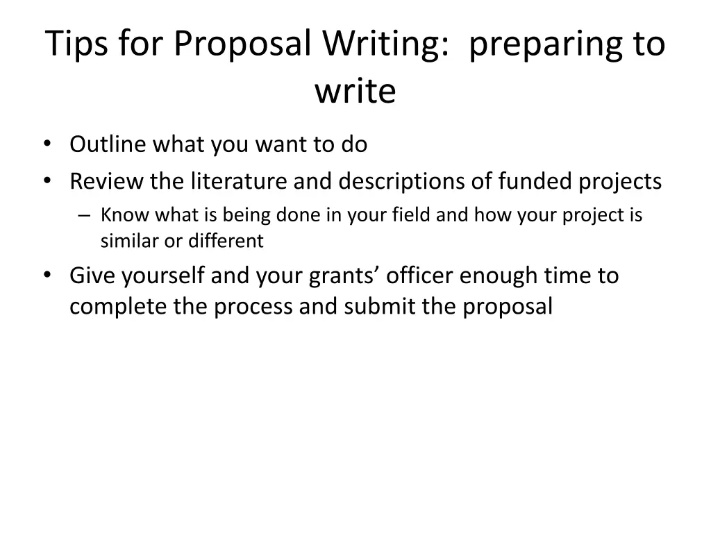 tips for proposal writing preparing to write 1