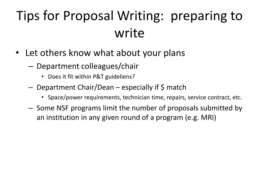 tips for proposal writing preparing to write 2