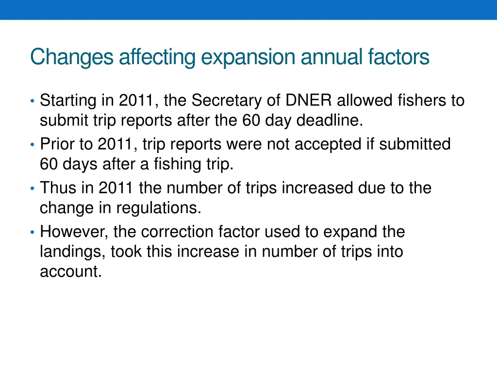 changes affecting expansion annual factors