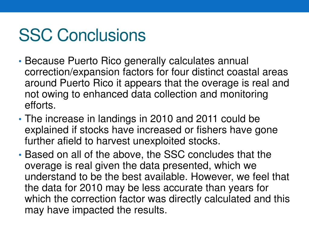 ssc conclusions