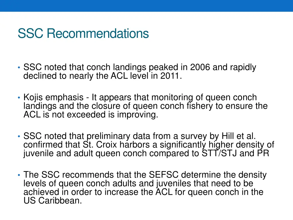 ssc recommendations