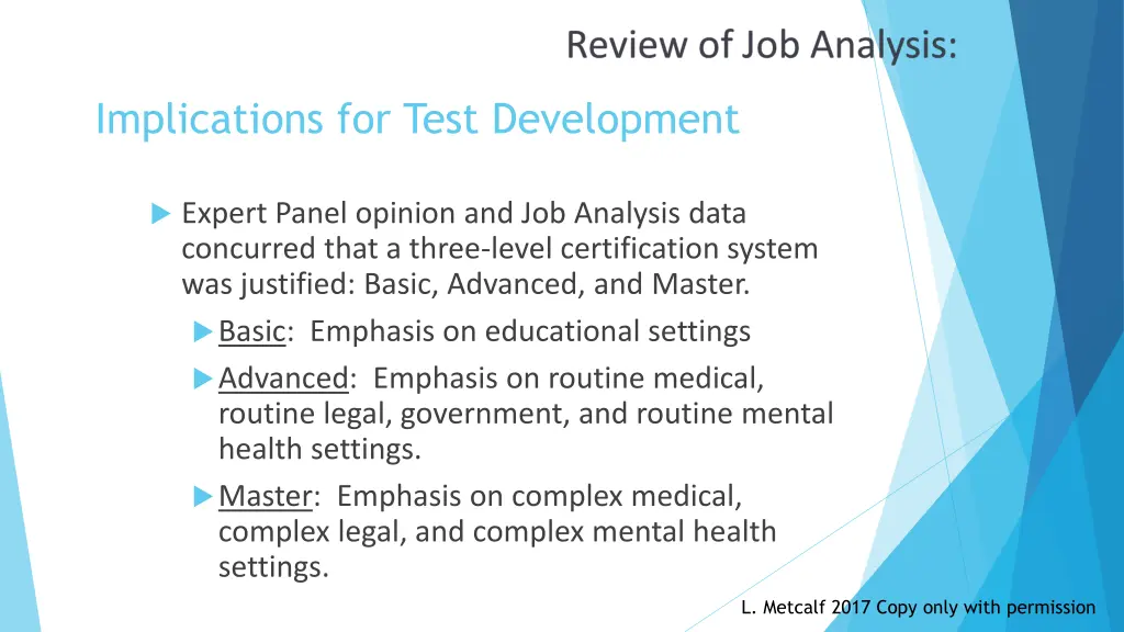 implications for test development