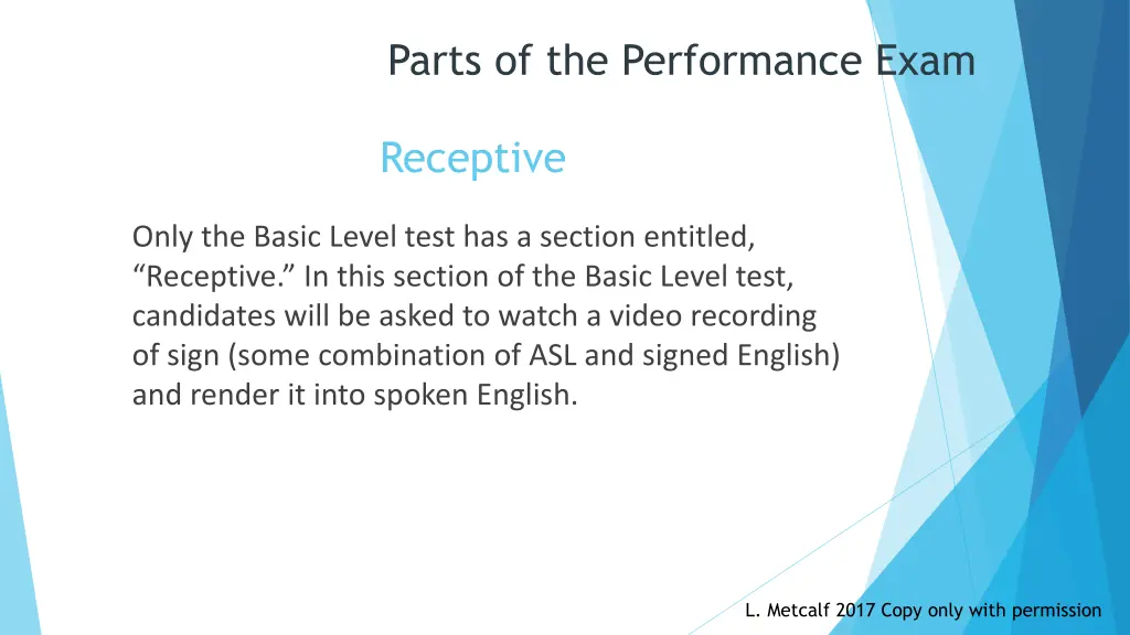 parts of the performance exam 2