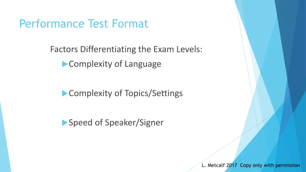 performance test format