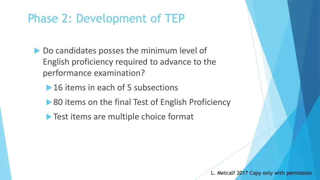 phase 2 development of tep