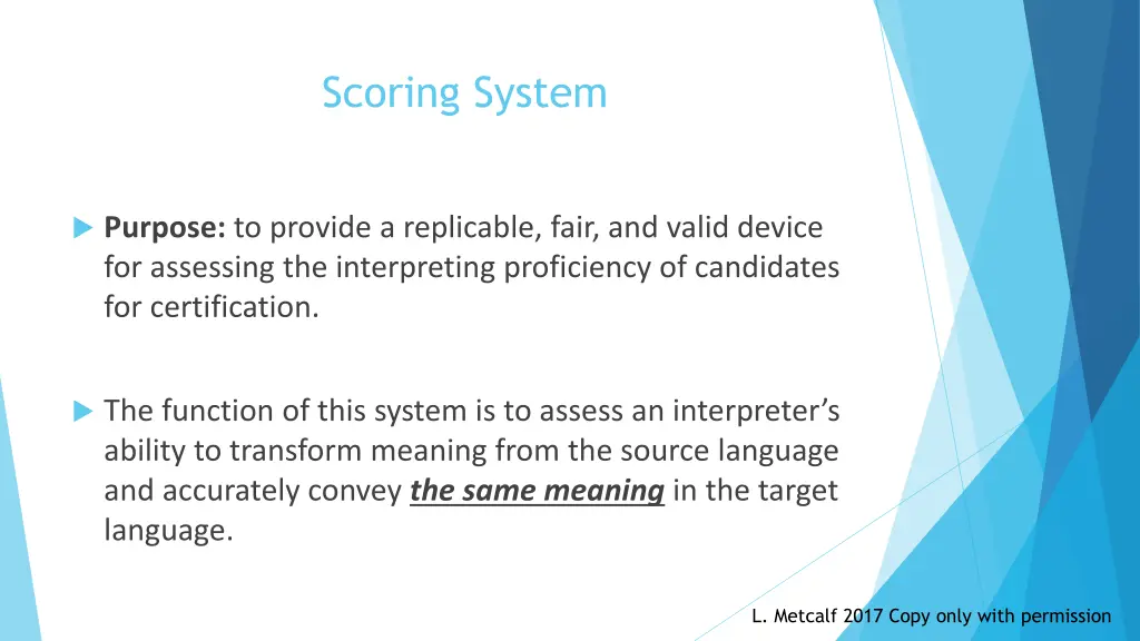 scoring system