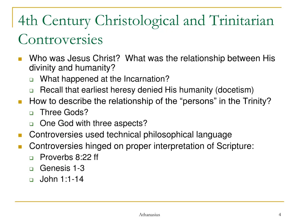 4th century christological and trinitarian