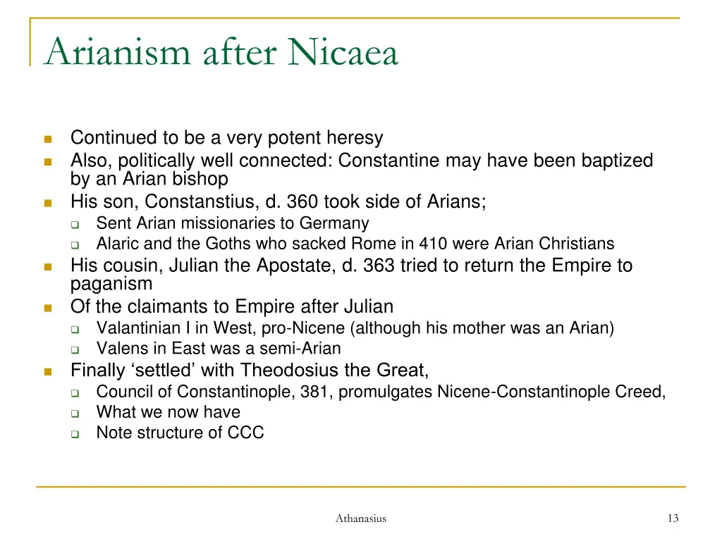 arianism after nicaea