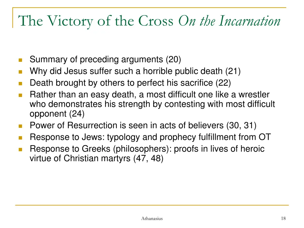 the victory of the cross on the incarnation