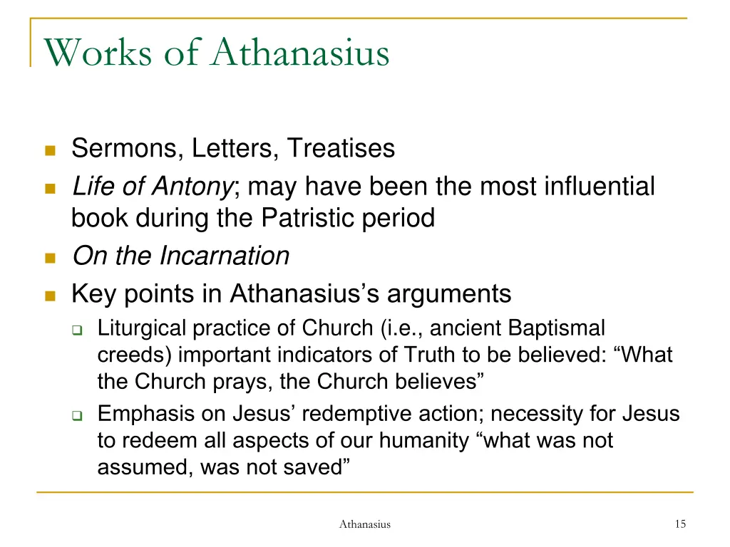 works of athanasius