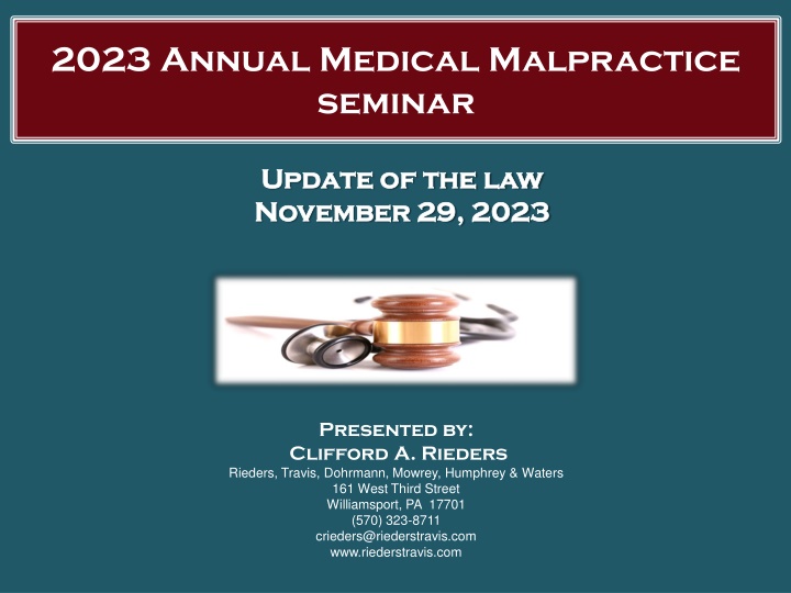 2023 annual medical malpractice seminar