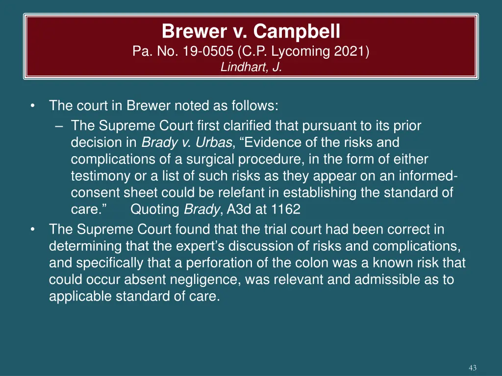 brewer v campbell pa no 19 0505 c p lycoming 2021