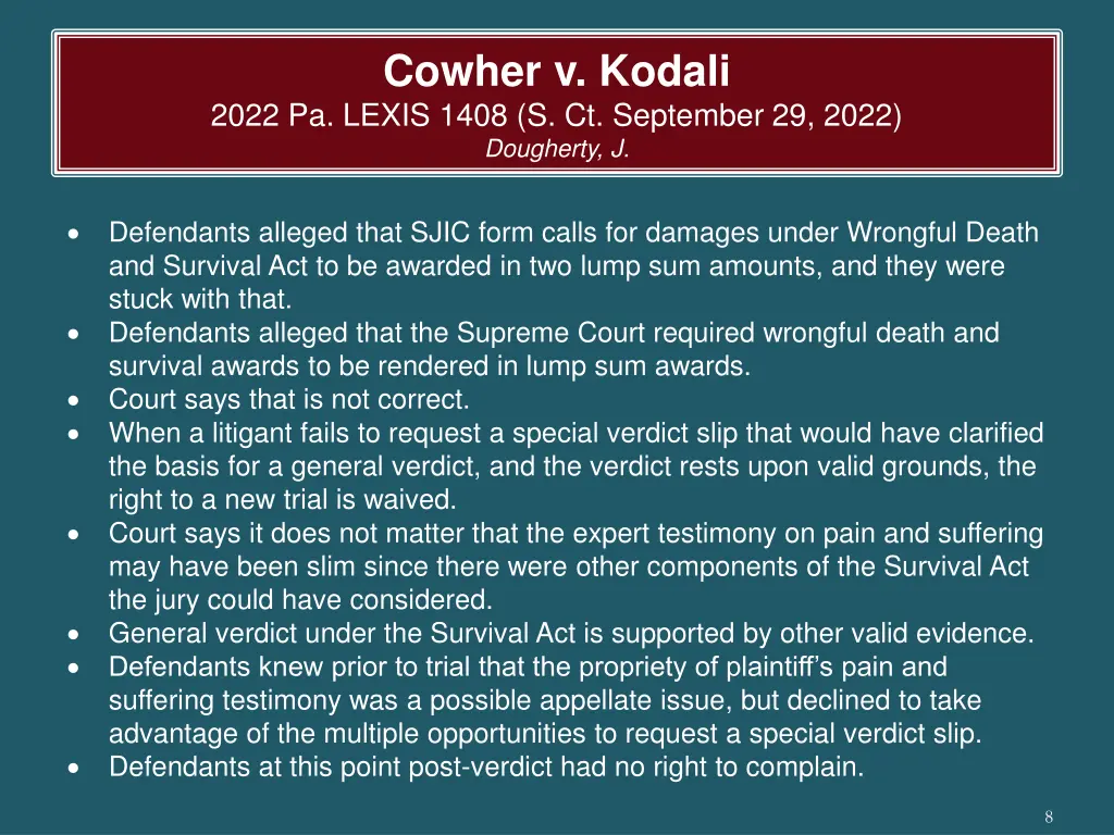 cowher v kodali 2022 pa lexis 1408 s ct september 1