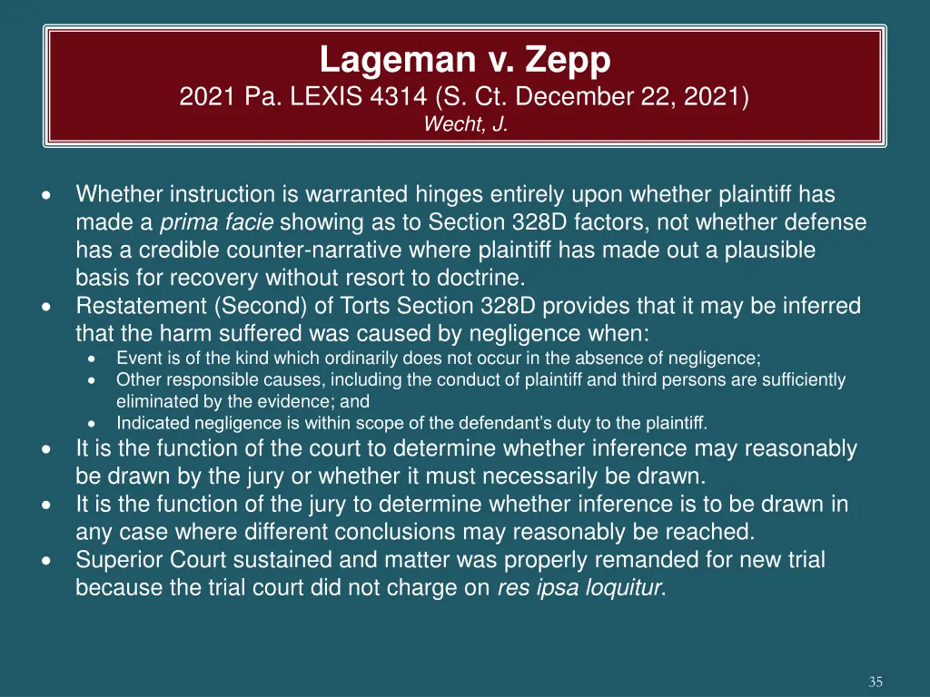 lageman v zepp 2021 pa lexis 4314 s ct december 1