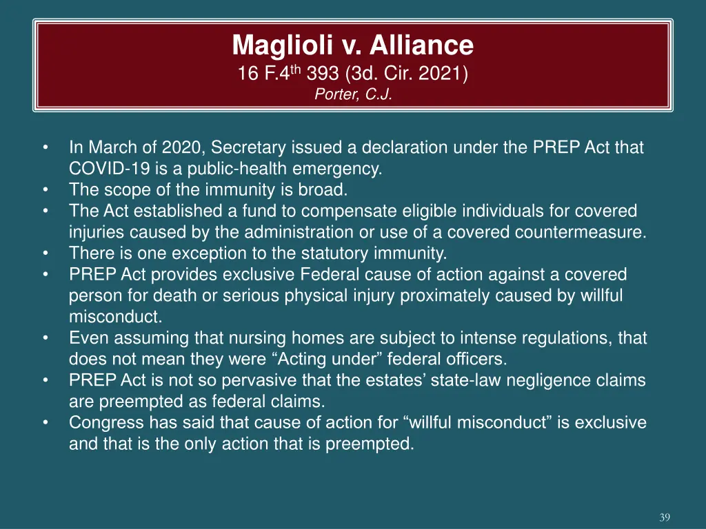 maglioli v alliance 16 f 4 th 393 3d cir 2021 1