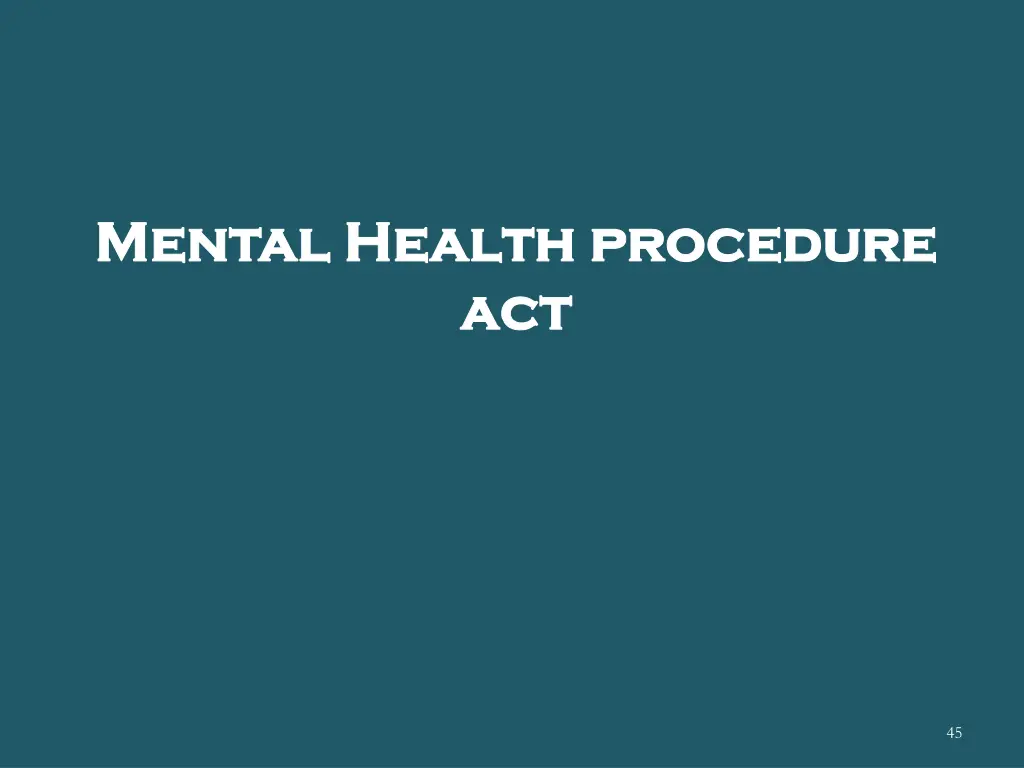 mental health procedure mental health procedure