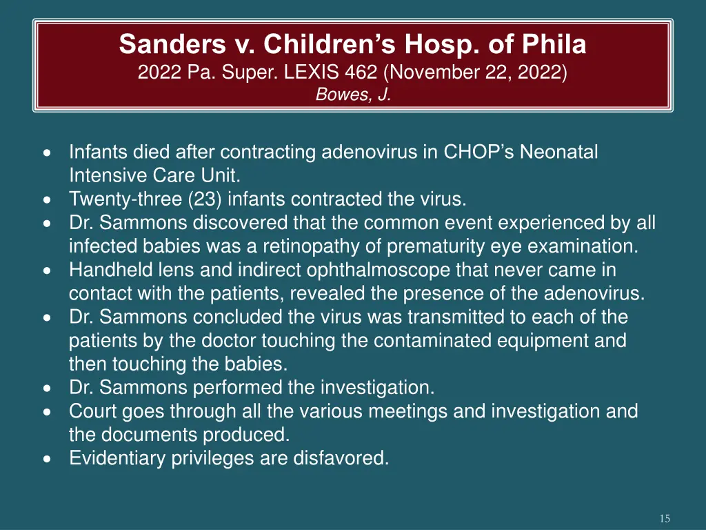 sanders v children s hosp of phila 2022 pa super