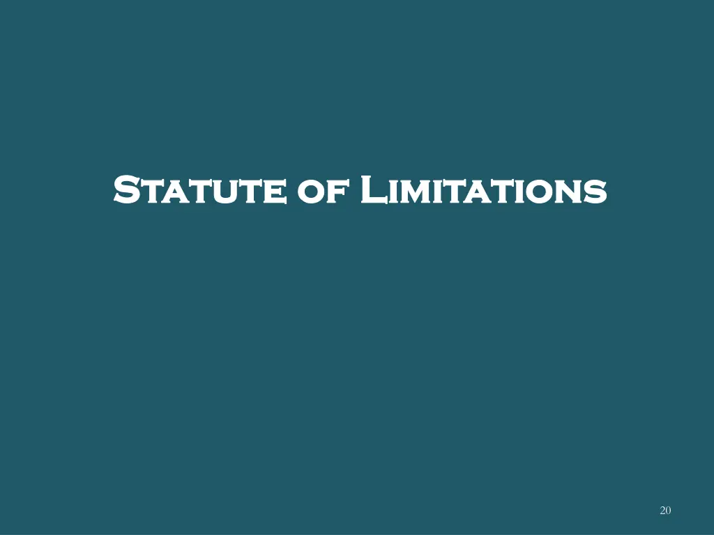 statute of limitations statute of limitations