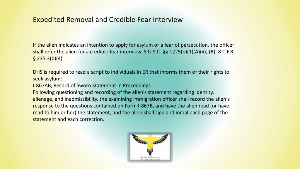 expedited removal and credible fear interview