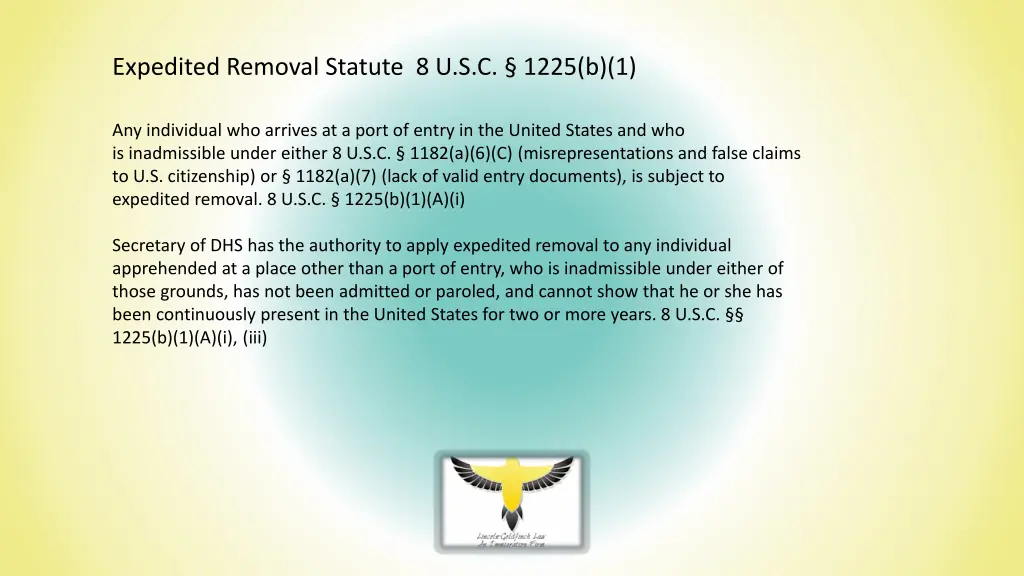 expedited removal statute 8 u s c 1225 b 1