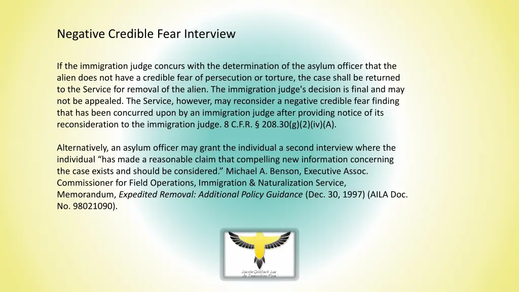 negative credible fear interview 1