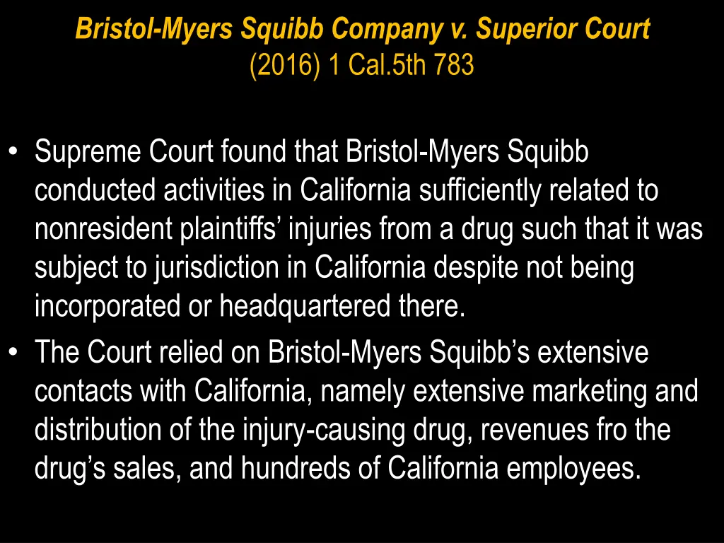 bristol myers squibb company v superior court