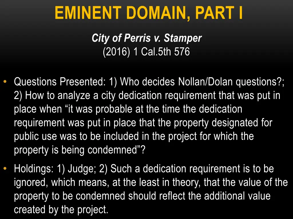 eminent domain part i