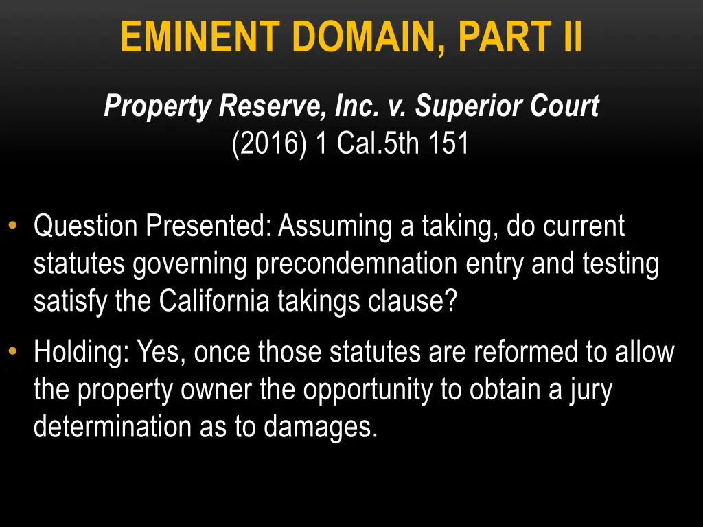 eminent domain part ii