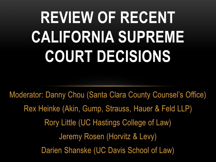 review of recent california supreme court