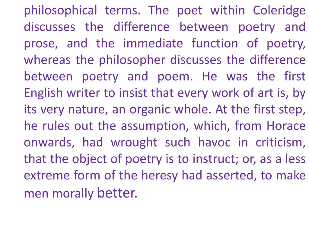 philosophical terms the poet within coleridge