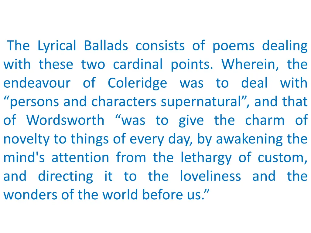 the lyrical ballads consists of poems dealing