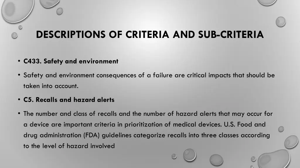 descriptions of criteria and sub criteria 10