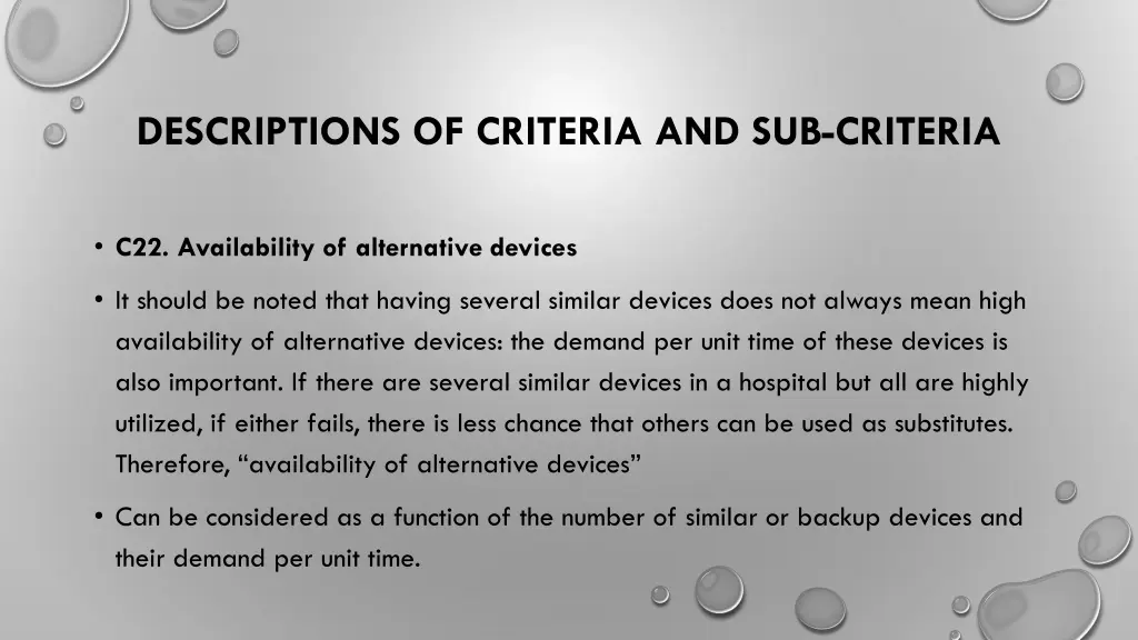 descriptions of criteria and sub criteria 3