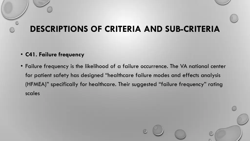 descriptions of criteria and sub criteria 6