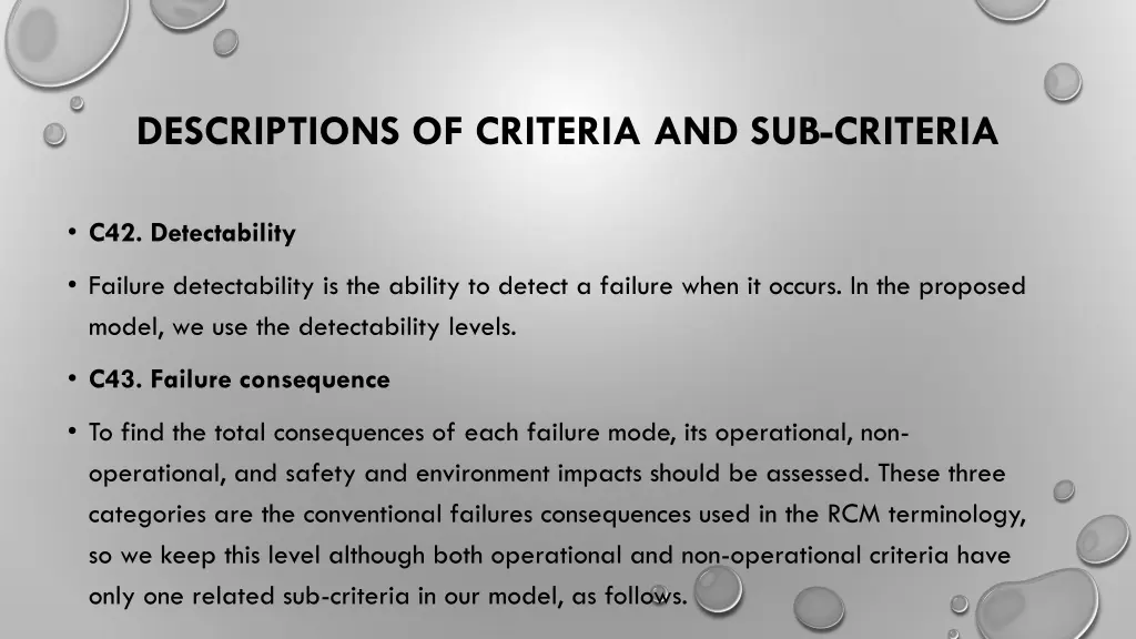 descriptions of criteria and sub criteria 7