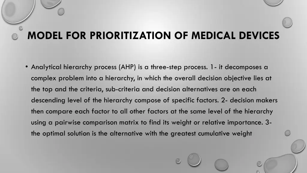 model for prioritization of medical devices 1