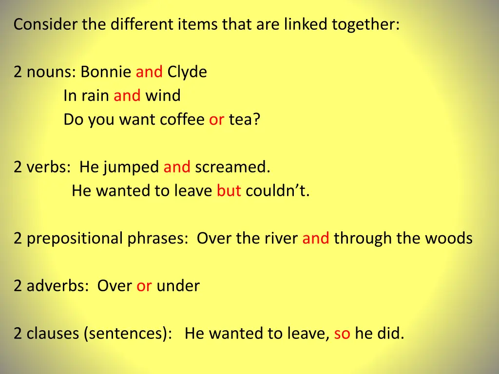 consider the different items that are linked