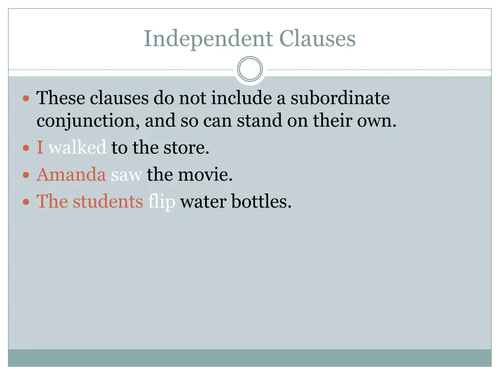 independent clauses