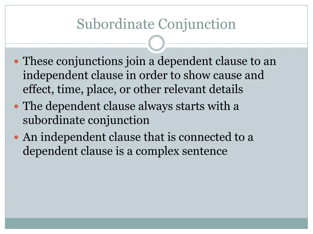 subordinate conjunction