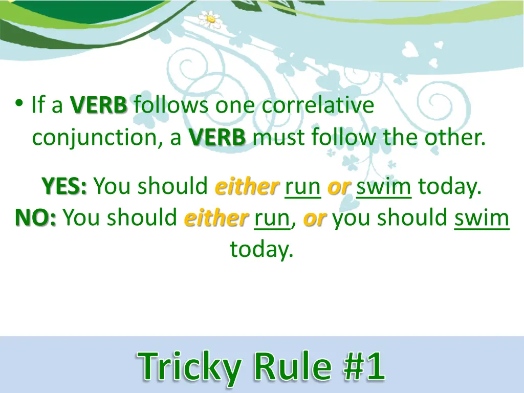 if a verb follows one correlative conjunction